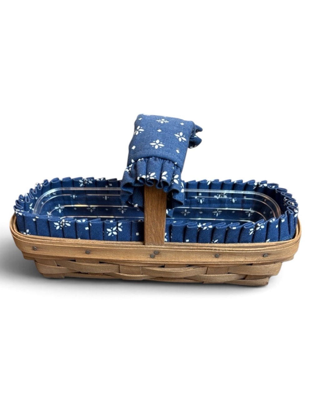 Longaberger Small Bread Basket Classic Blue Liner & Protector 12”
